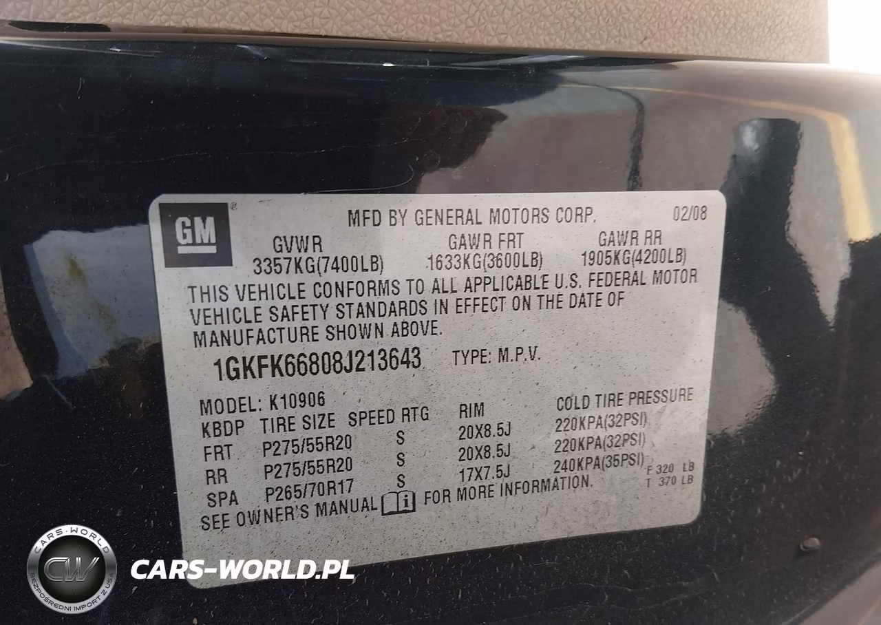 2008 GMC Yukon Xl 1500 Denali VIN:1GKFK66808J213643 - 9