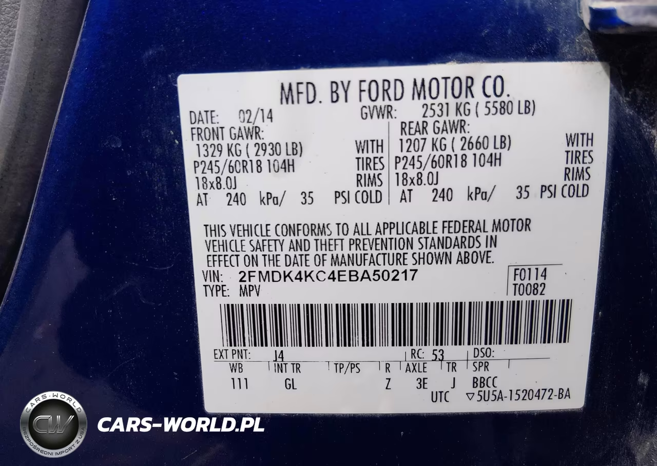 2014 Ford Edge Limited VIN:2FMDK4KC4EBA50217 - 9