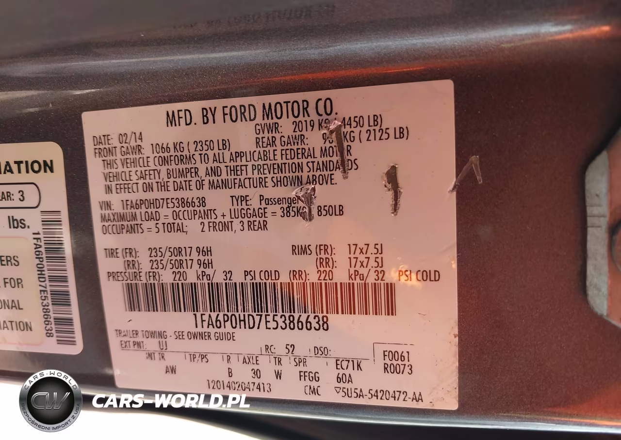2014 Ford Fusion Se VIN:1FA6P0HD7E5386638 - 9