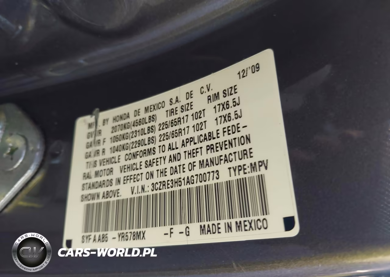 2010 Honda Cr-V Ex VIN:3CZRE3H51AG700773 - 9