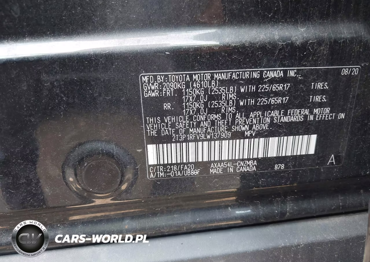 2020 Toyota Rav4 Xle VIN:2T3P1RFV9LW137909 - 9