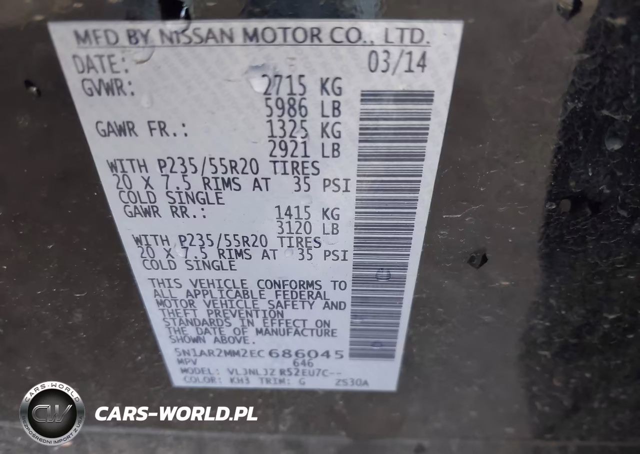 2014 Nissan Pathfinder Platinum VIN:5N1AR2MM2EC686045 - 9