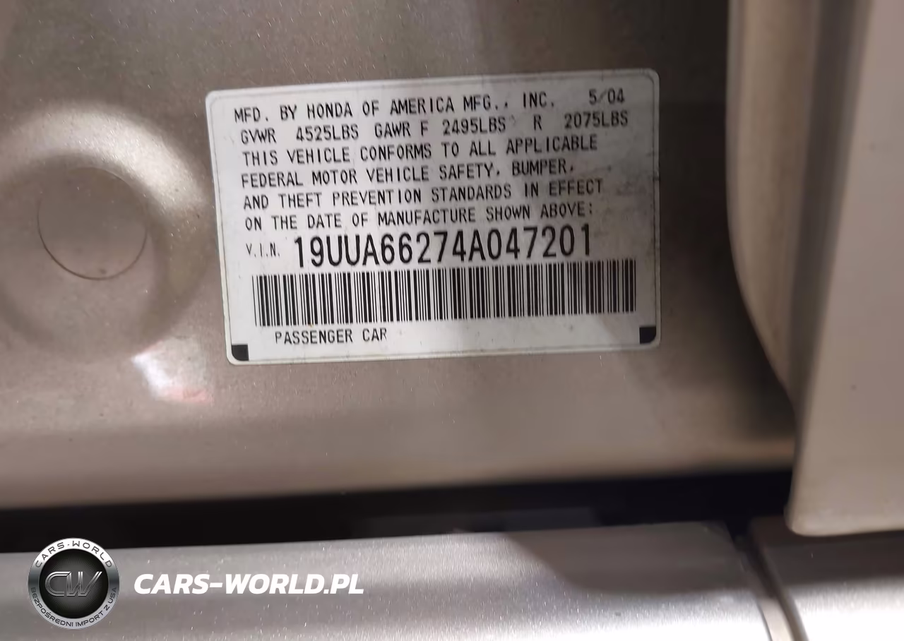 2004 Acura Tl VIN:19UUA66274A047201 - 9