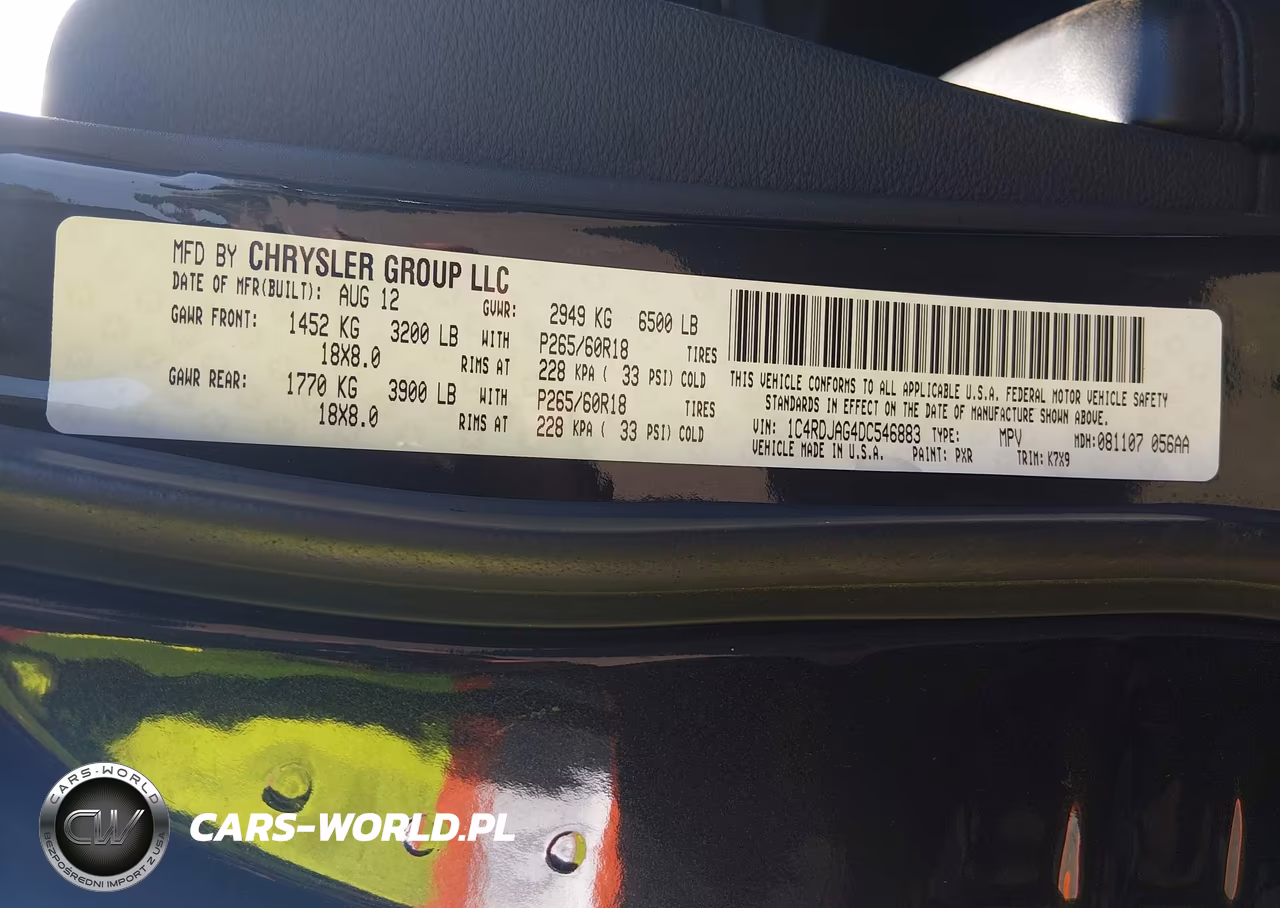 2013 Dodge Durango Sxt VIN:1C4RDJAG4DC546883 - 9