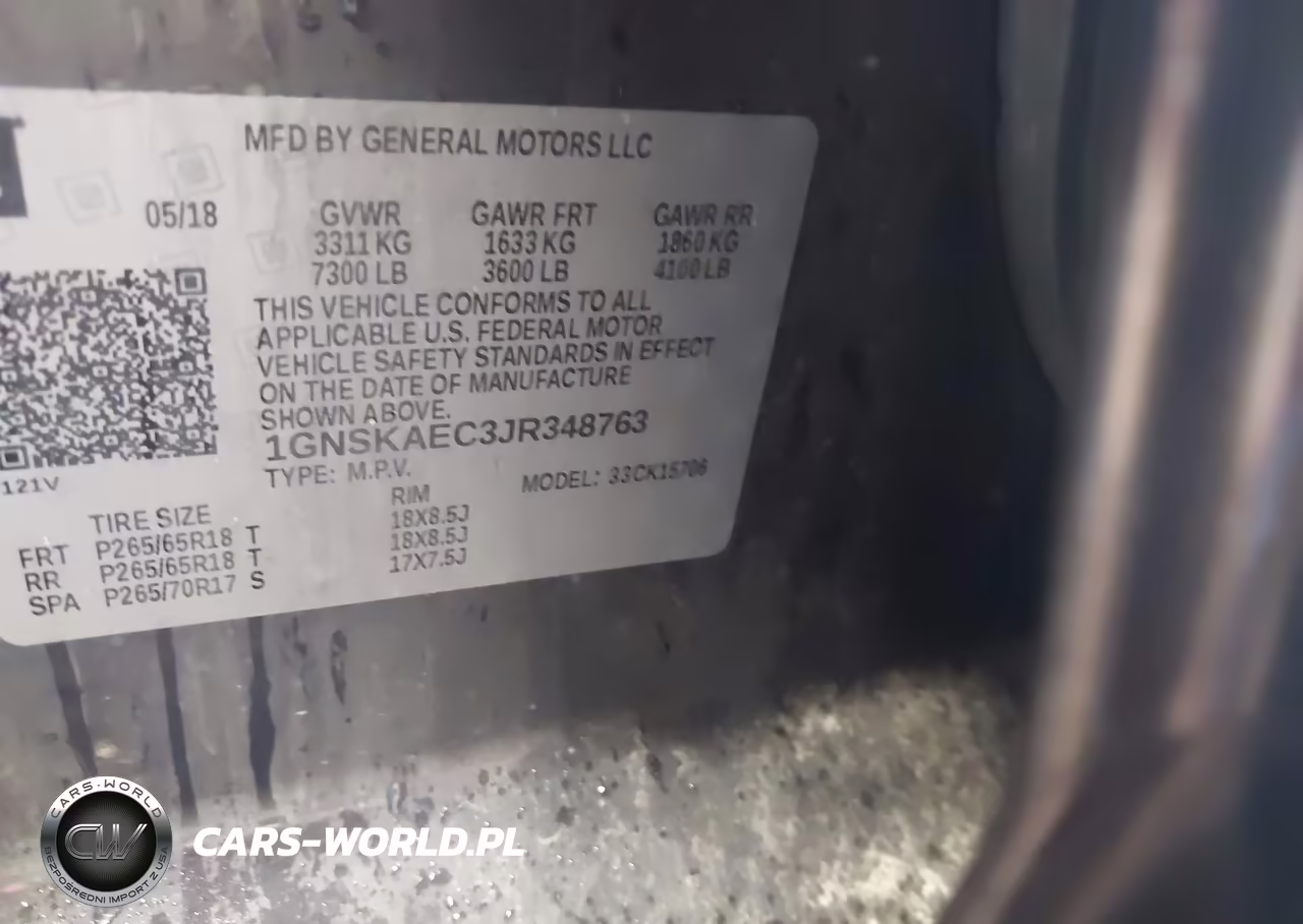 2018 Chevrolet Tahoe Ls VIN:1GNSKAEC3JR348763 - 9