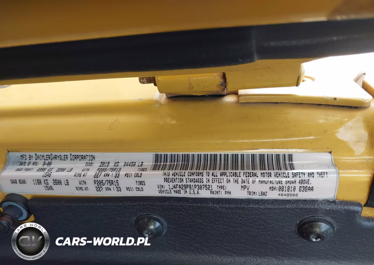 2001 Jeep Wrangler Se VIN:1J4FA29P81P307521 - 9