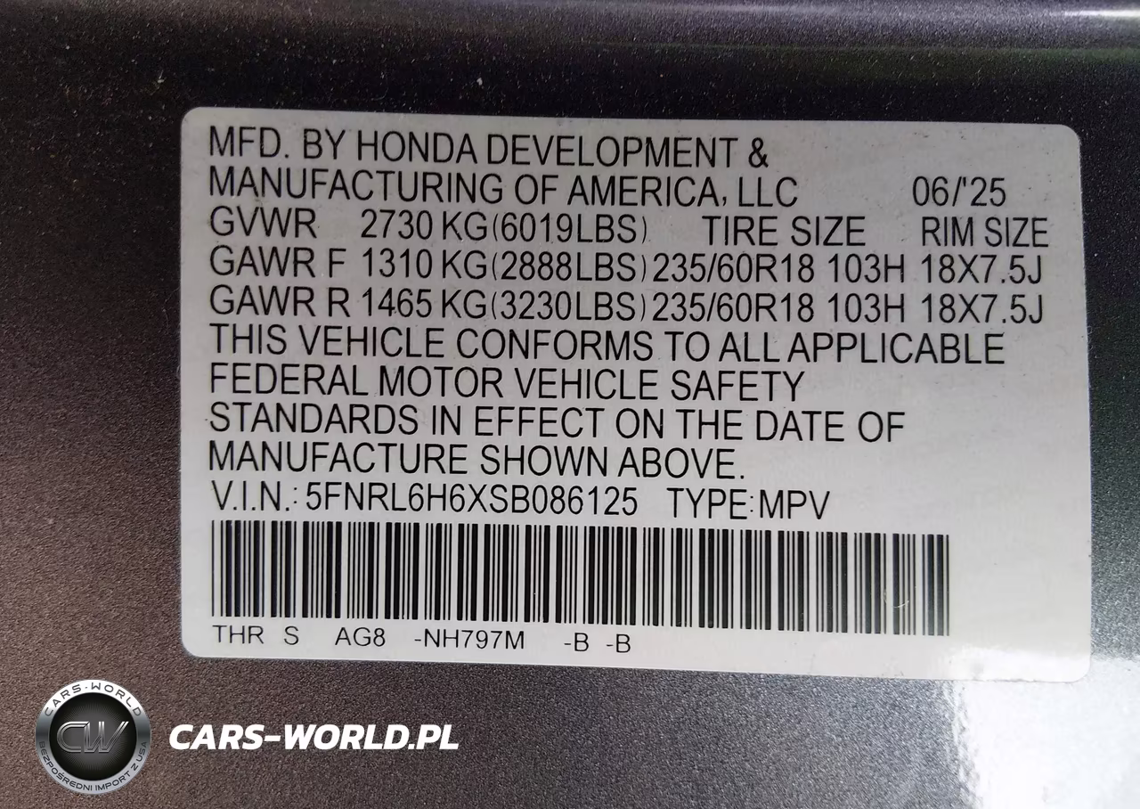 2025 Honda Odyssey Ex-L VIN:5FNRL6H6XSB086125 - 9