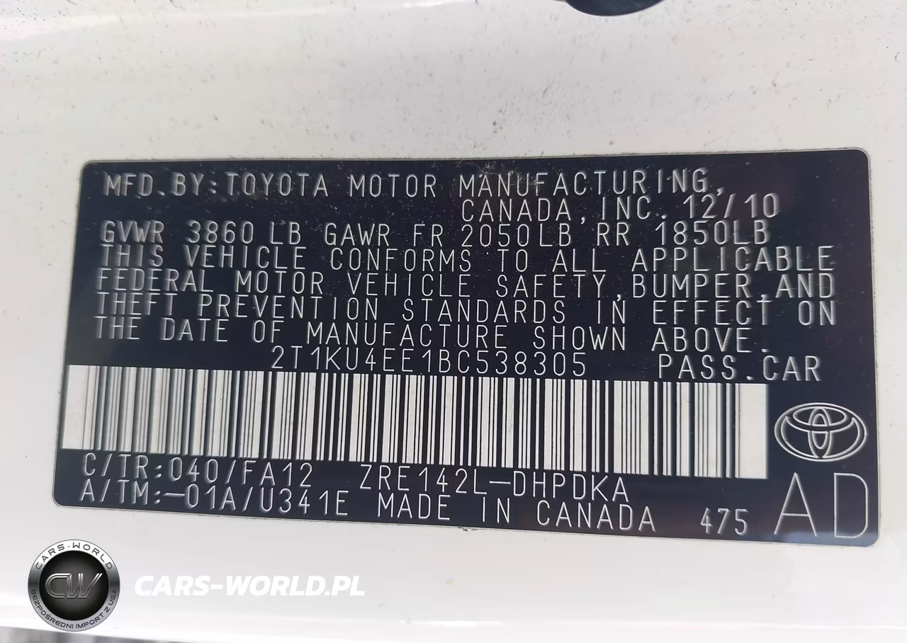 2011 Toyota Matrix VIN:2T1KU4EE1BC538305 - 9