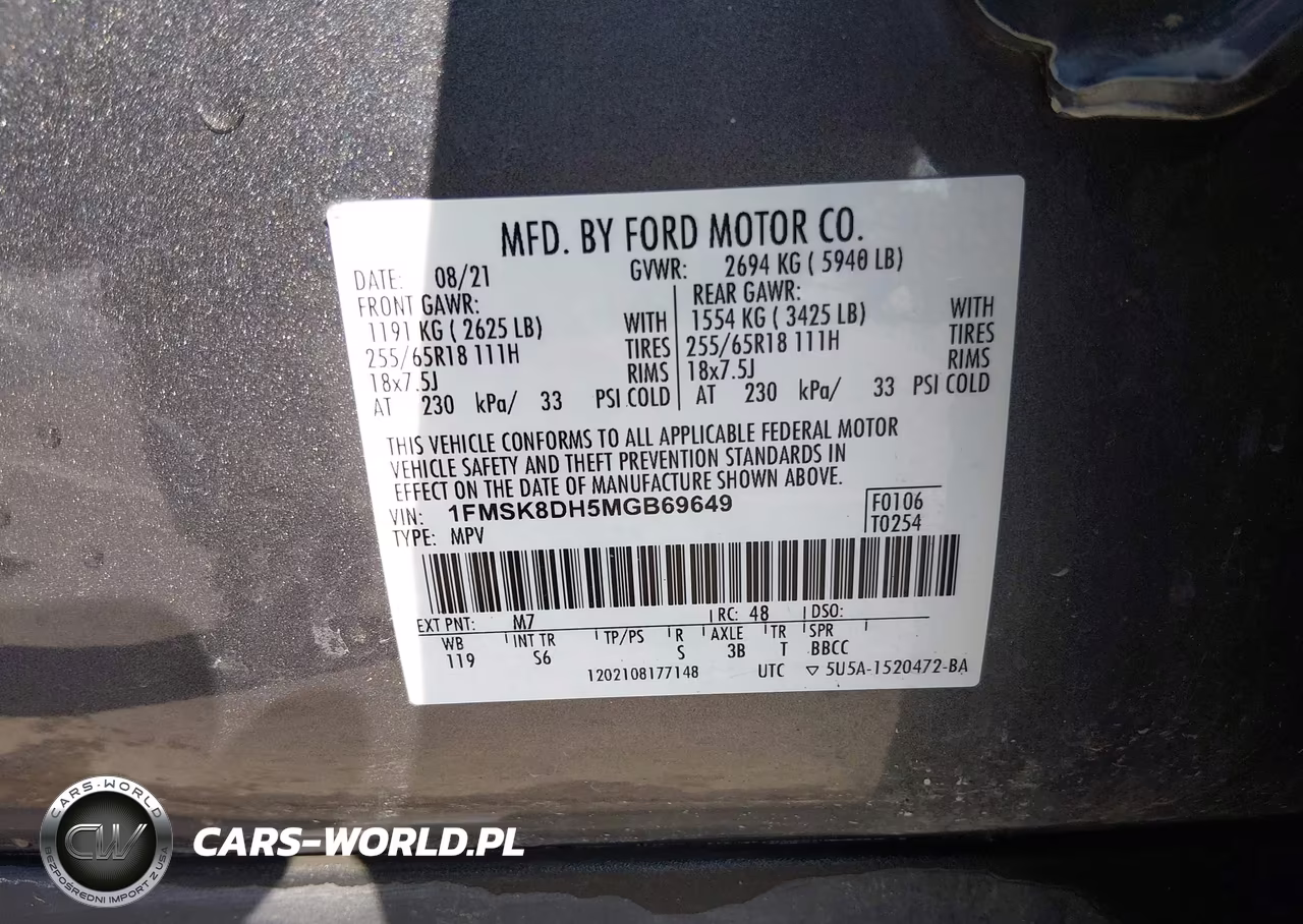 2021 Ford Explorer Xlt VIN:1FMSK8DH5MGB69649 - 9