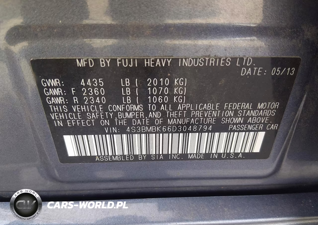 2013 Subaru Legacy 2.5I Limited VIN:4S3BMBK66D3048794 - 9