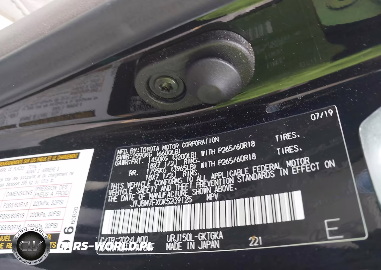 2019 Lexus Gx 460 Premium VIN:JTJBM7FX0K5239125 - 9