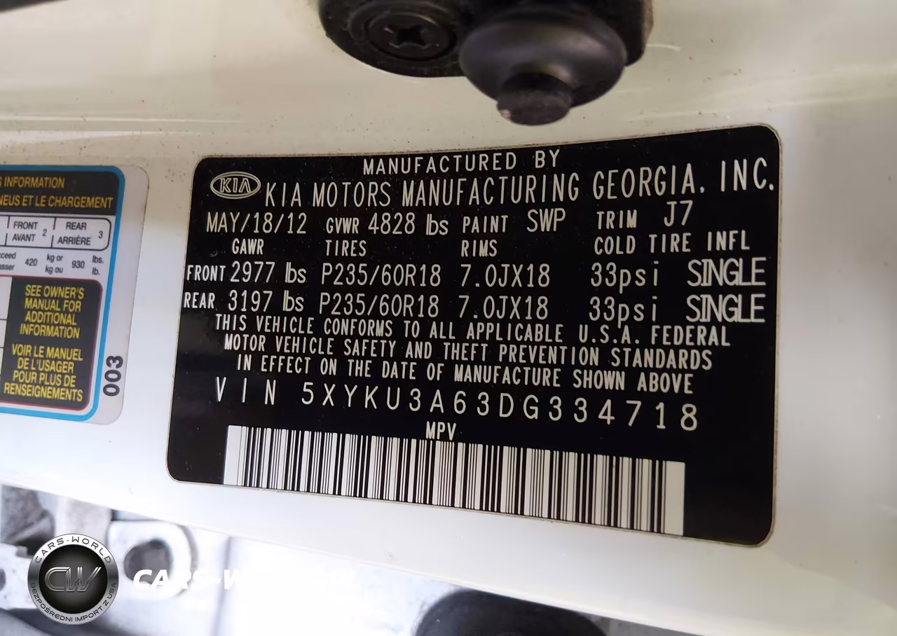 2013 Kia Sorento Ex VIN:5XYKU3A63DG334718 - 9