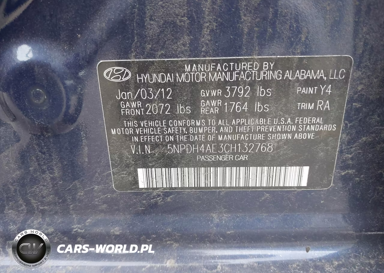 2012 Hyundai Elantra Limited VIN:5NPDH4AE3CH132768 - 9