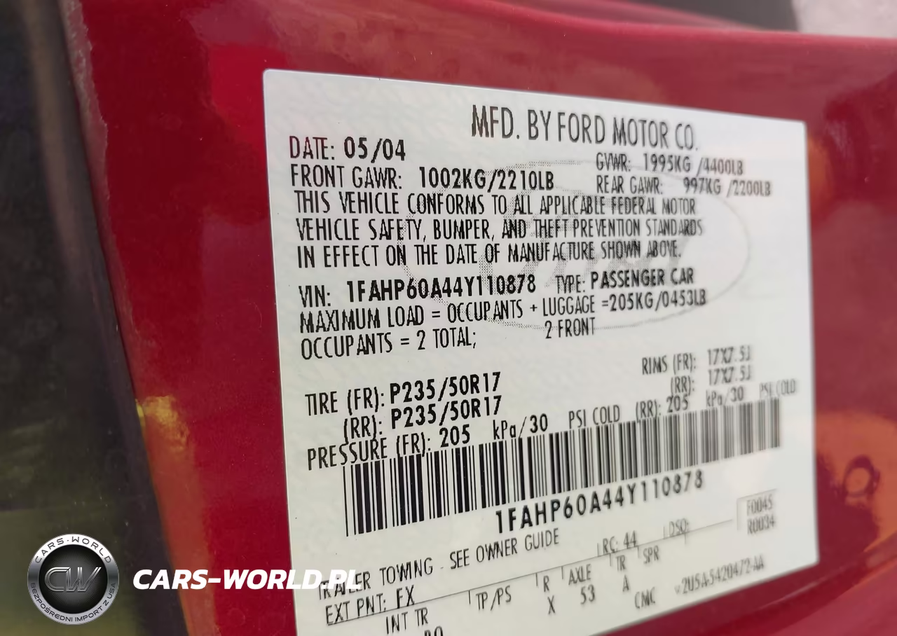 2004 Ford Thunderbird VIN:1FAHP60A44Y110878 - 9
