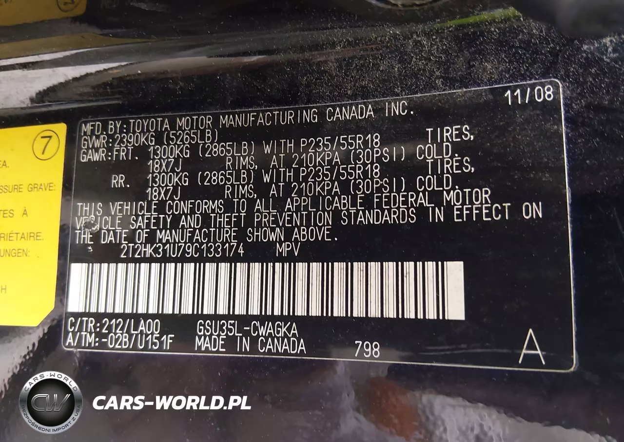 2009 Lexus Rx 350 VIN:2T2HK31U79C133174 - 9