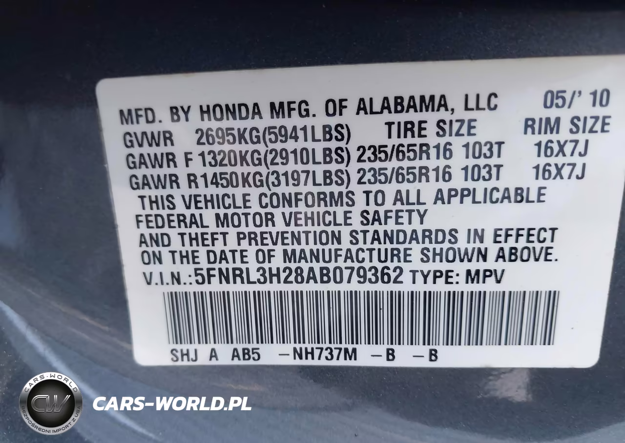 2010 Honda Odyssey Lx VIN:5FNRL3H28AB079362 - 9
