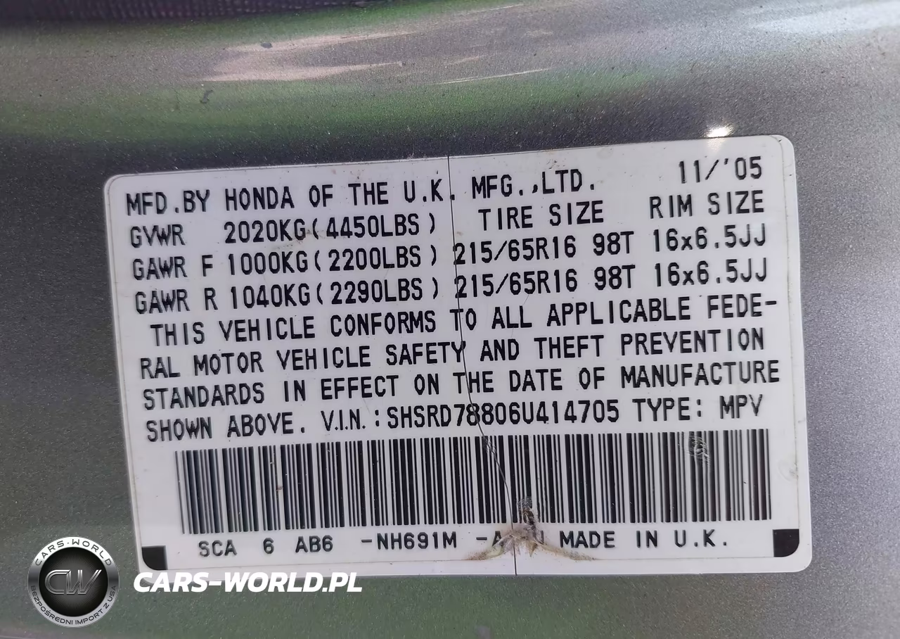 2006 Honda Cr-V Ex VIN:SHSRD78806U414705 - 9