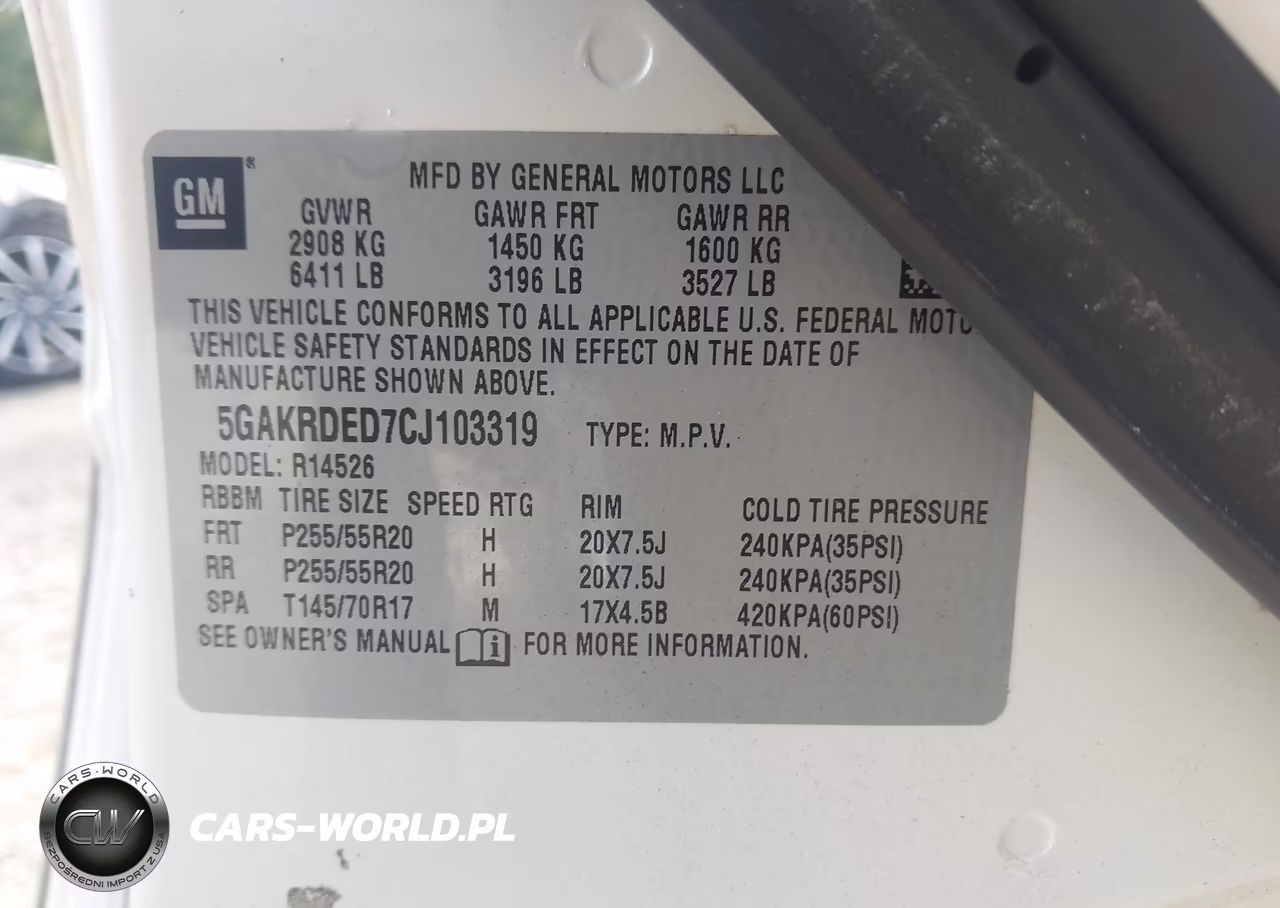 2012 Buick Enclave Premium VIN:5GAKRDED7CJ103319 - 9