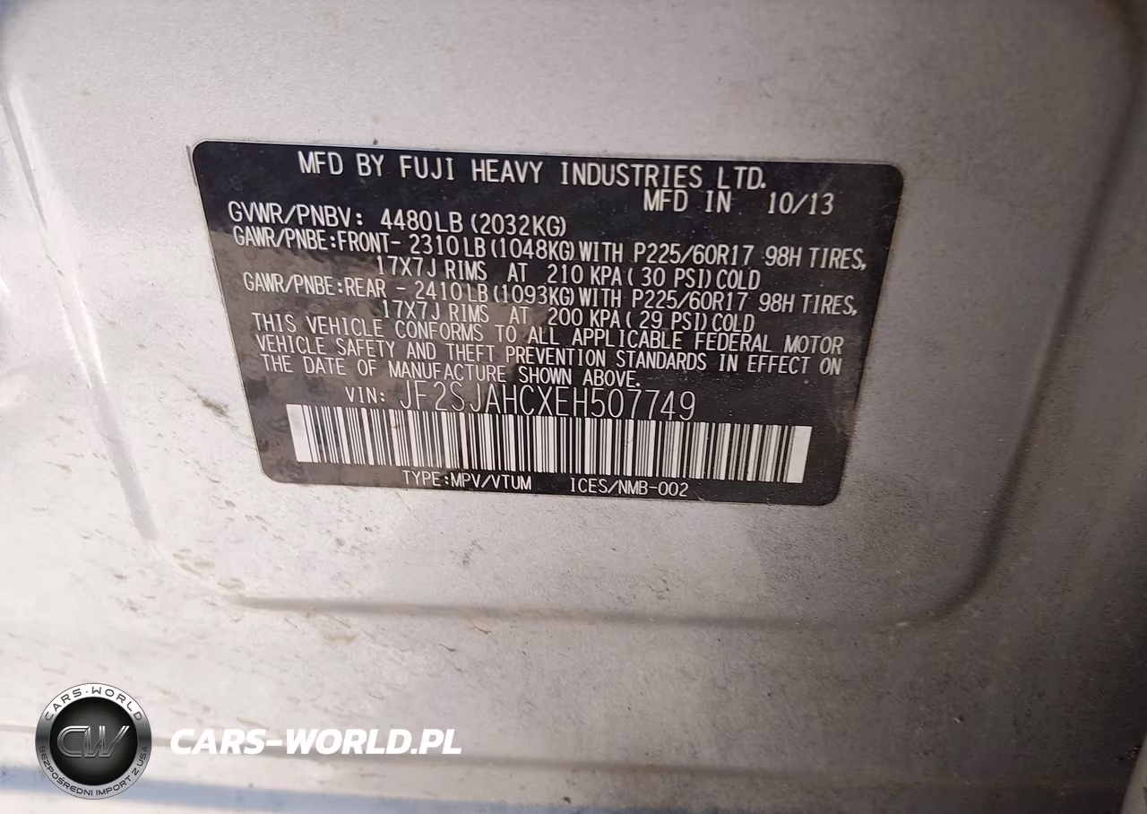 2014 Subaru Forester 2.5I Limited VIN:JF2SJAHCXEH507749 - 9