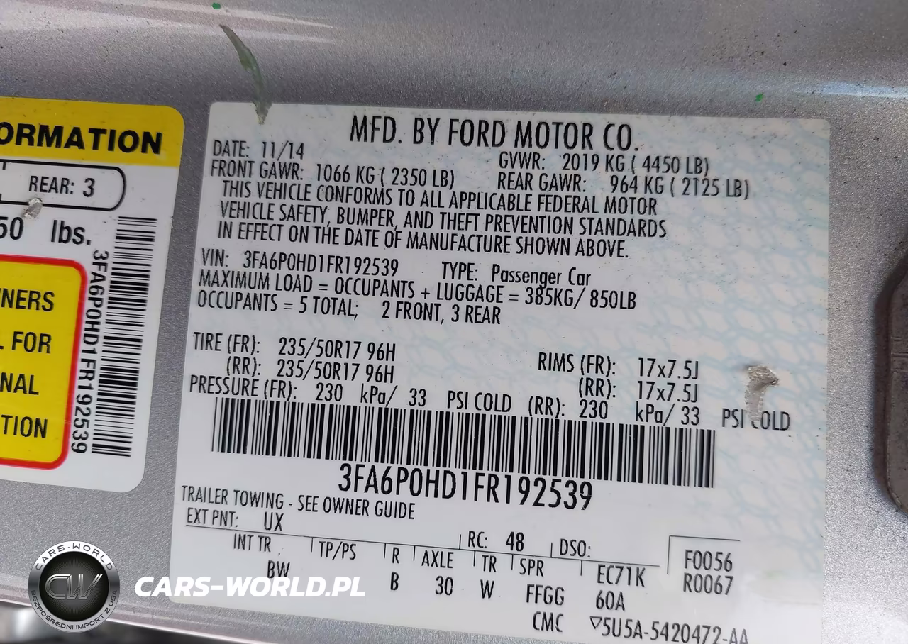 2015 Ford Fusion Se VIN:3FA6P0HD1FR192539 - 9