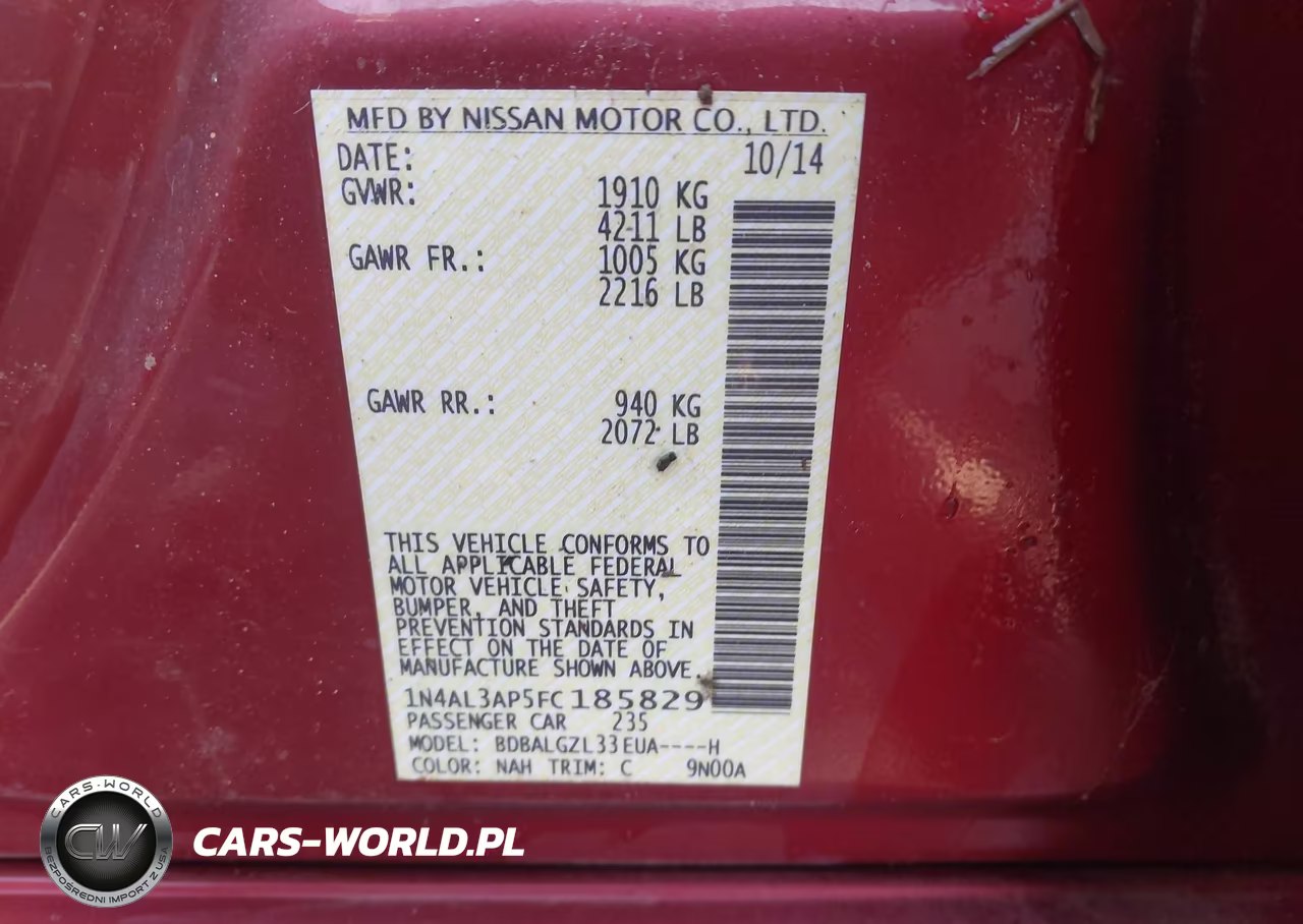 2015 Nissan Altima 2.5 S VIN:1N4AL3AP5FC185829 - 9