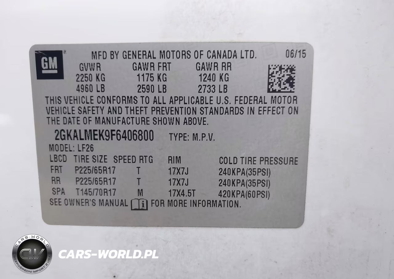 2015 GMC Terrain Sle-1 VIN:2GKALMEK9F6406800 - 9