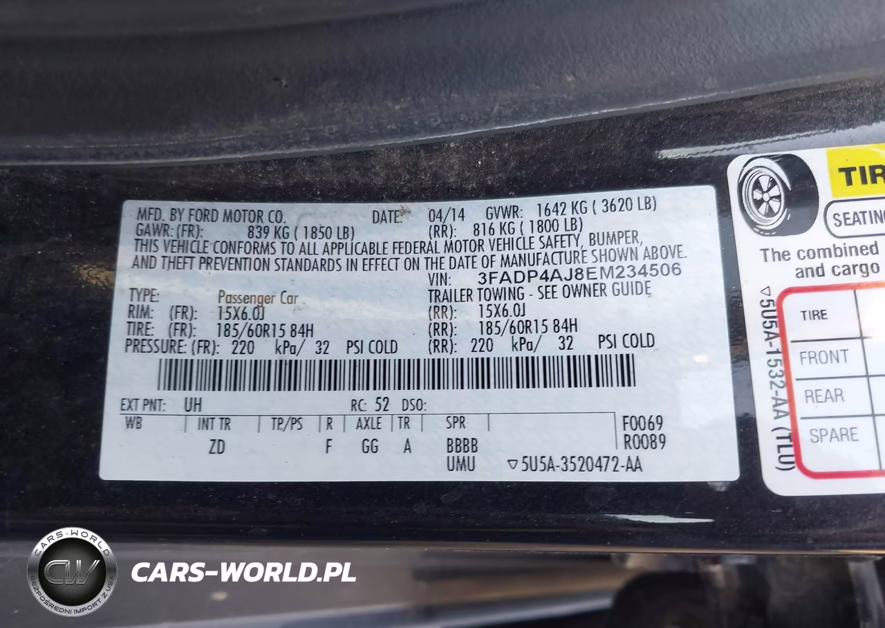 2014 Ford Fiesta S VIN:3FADP4AJ8EM234506 - 9