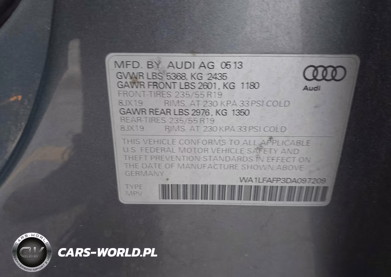 2013 Audi Q5 2.0T Premium VIN:WA1LFAFP3DA097209 - 9