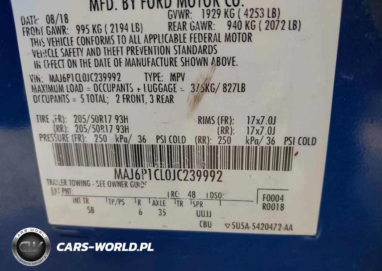 2018 Ford Ecosport Ses VIN:MAJ6P1CL0JC239992 - 9