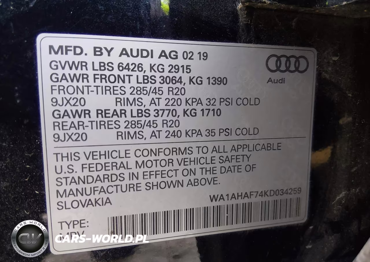 2019 Audi Q7 VIN:WA1AHAF74KD034259 - 9