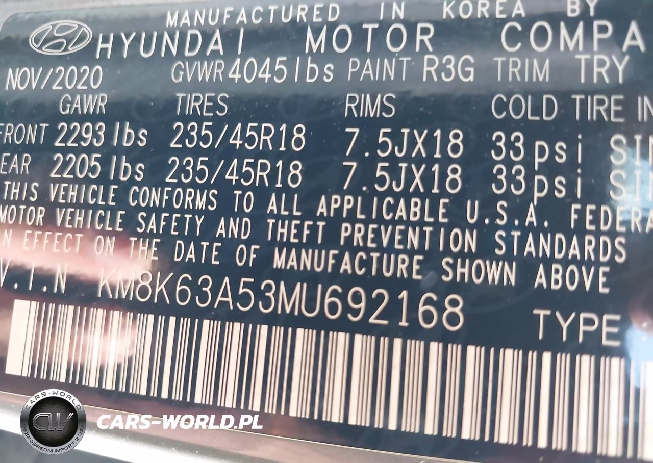 2021 Hyundai Kona Night VIN:KM8K63A53MU692168 - 9