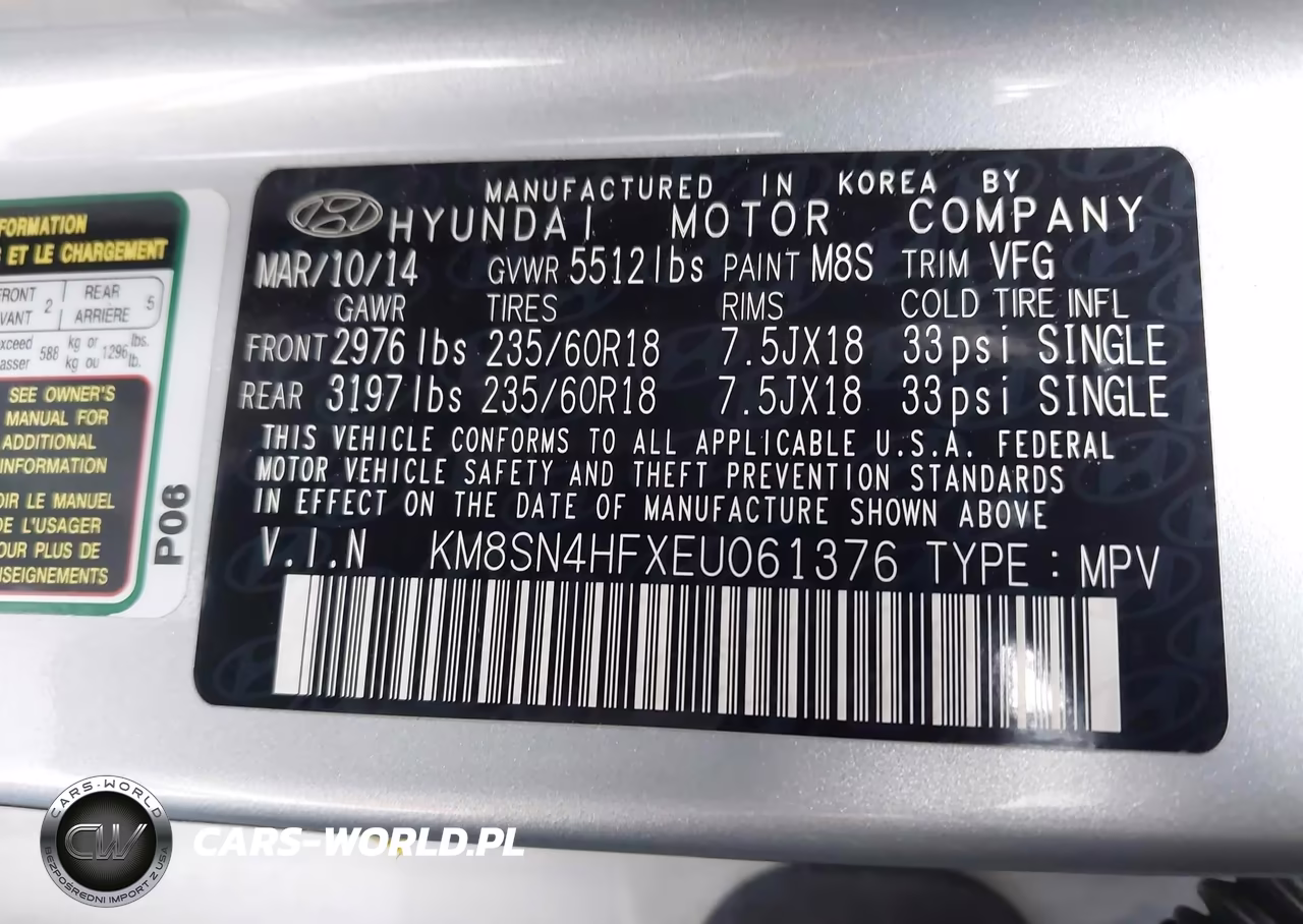 2014 Hyundai Santa Fe Gls VIN:KM8SN4HFXEU061376 - 13