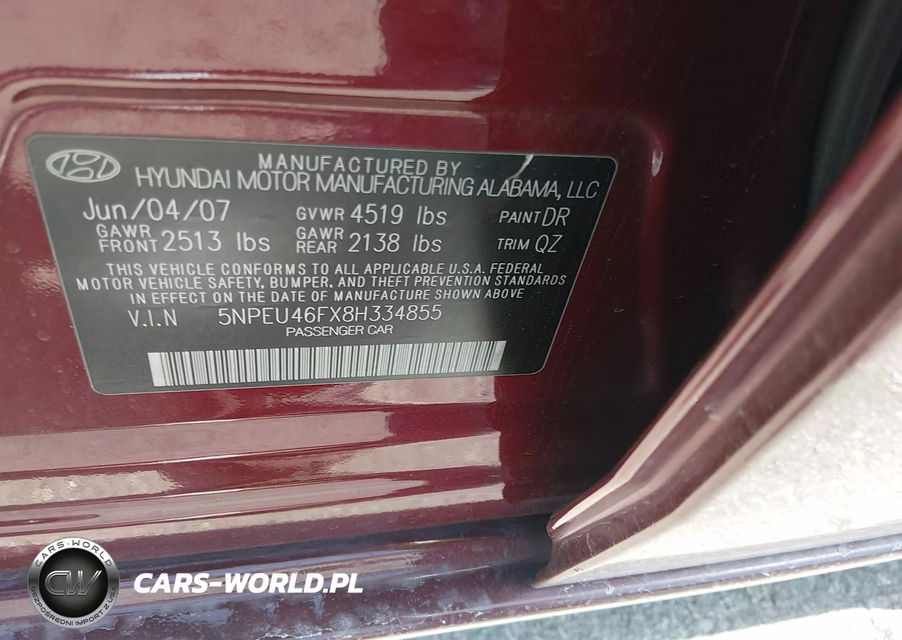 2008 Hyundai Sonata Limited V6-Se V6 VIN:5NPEU46FX8H334855 - 9