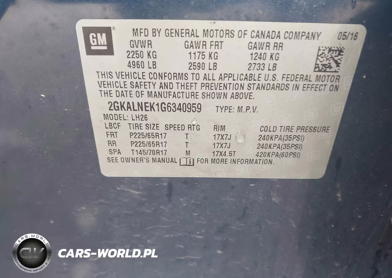 2016 GMC Terrain Sle-2 VIN:2GKALNEK1G6340959 - 9