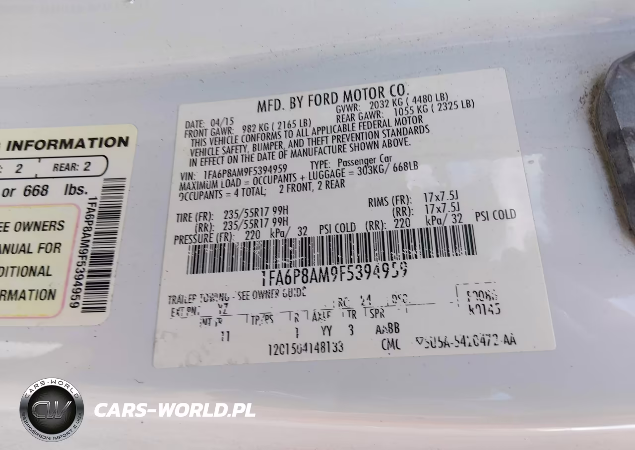 2015 Ford Mustang V6 VIN:1FA6P8AM9F5394959 - 9