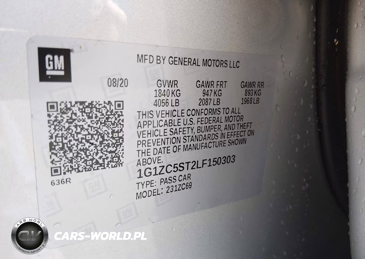 2020 Chevrolet Malibu Fwd 1Fl VIN:1G1ZC5ST2LF150303 - 9