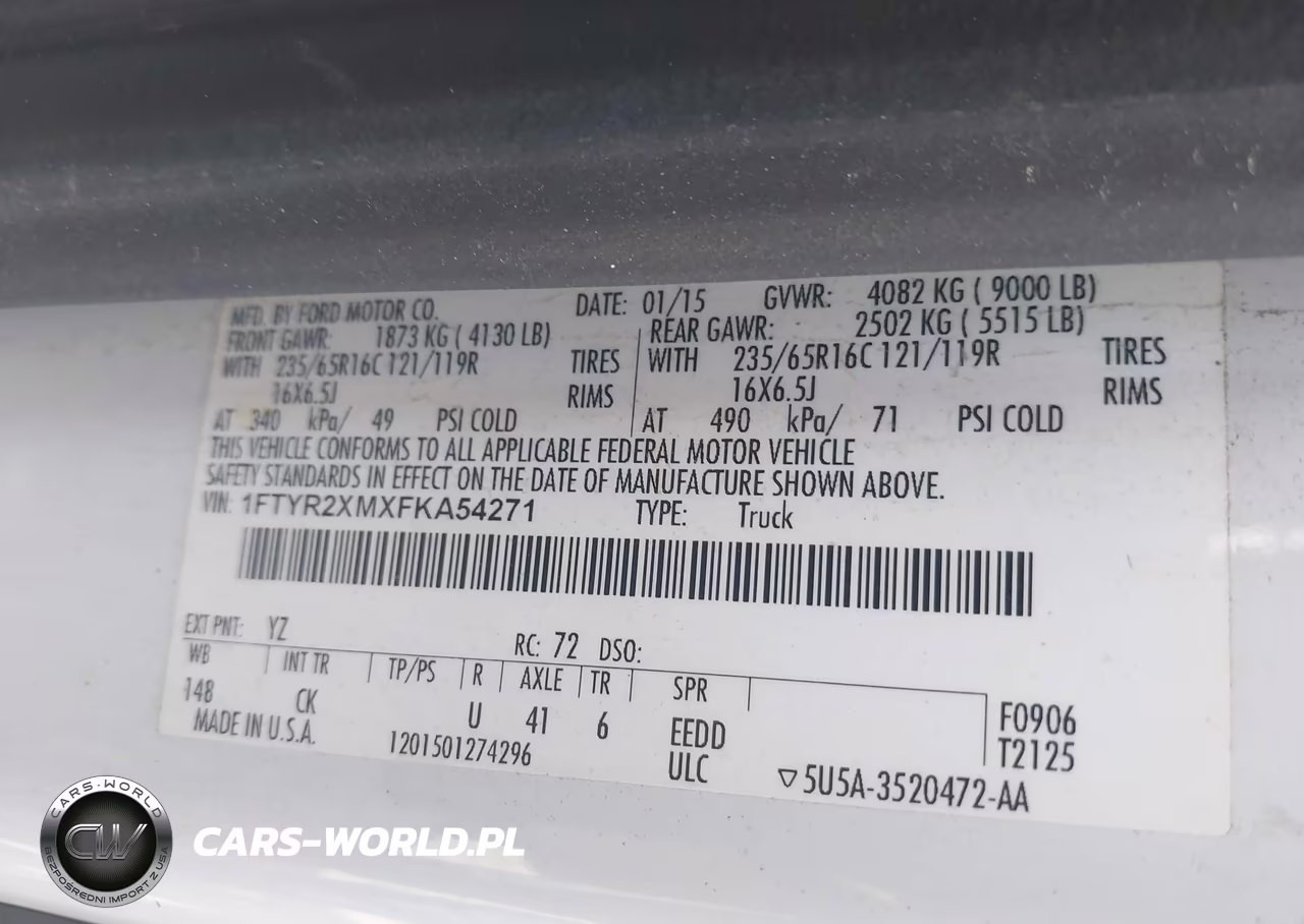 2015 Ford Transit-250 VIN:1FTYR2XMXFKA54271 - 9