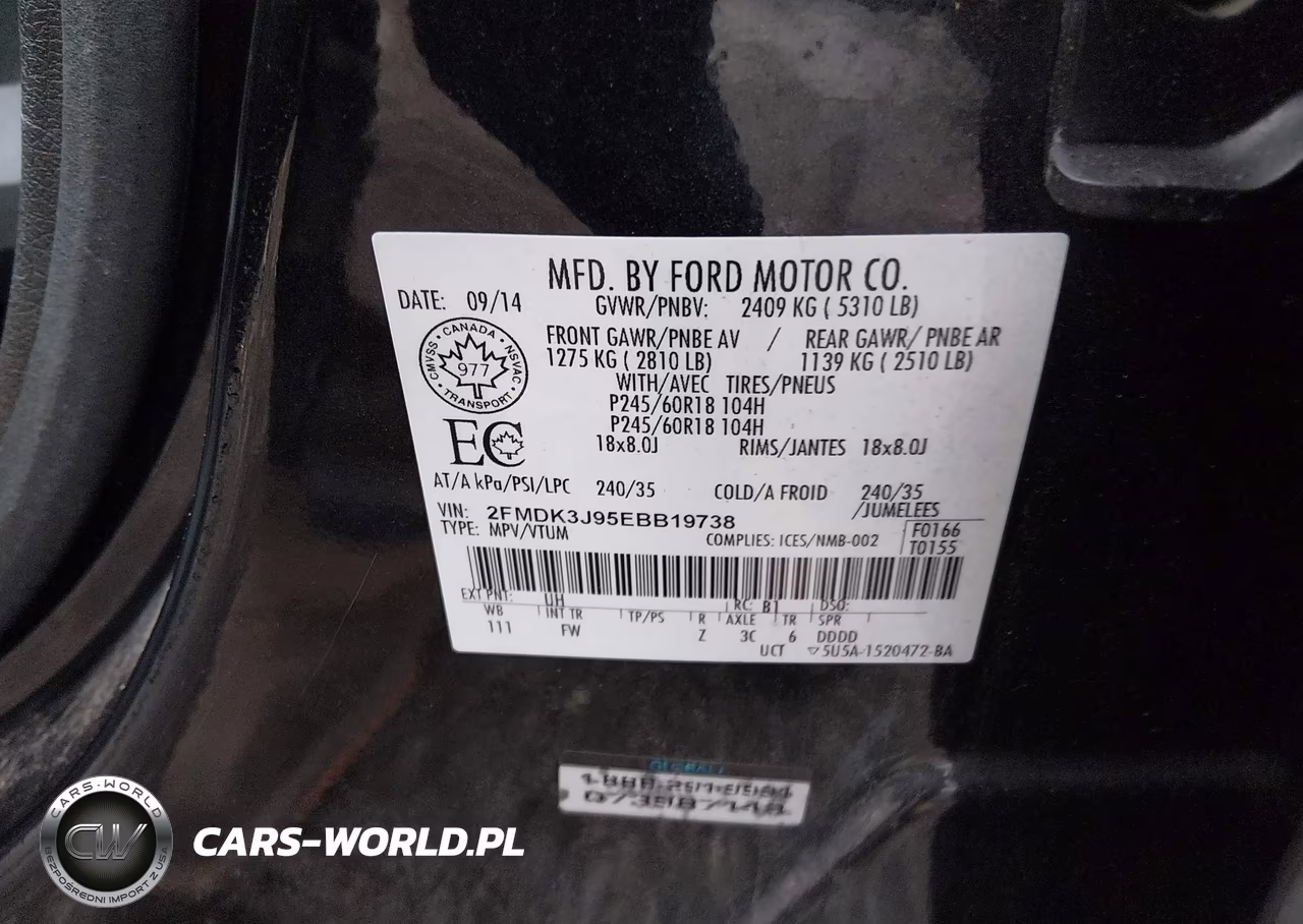 2014 Ford Edge Sel VIN:2FMDK3J95EBB19738 - 9