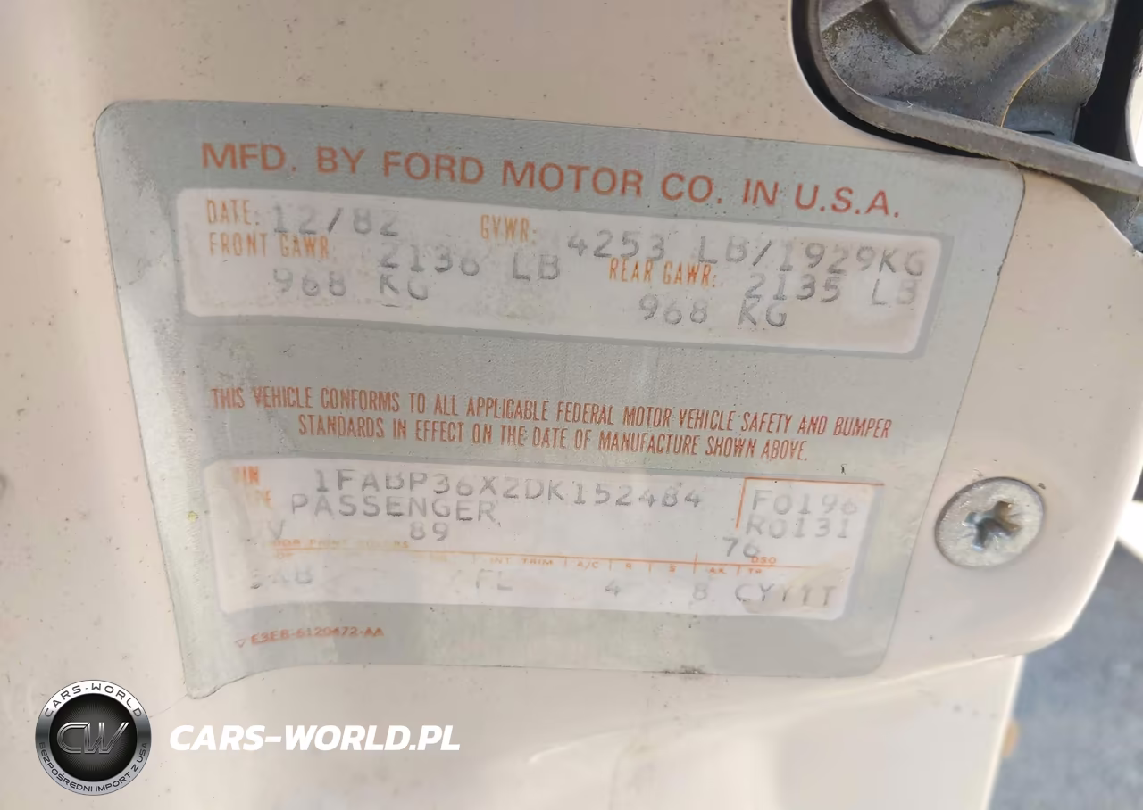 1983 Ford Fairmont Futura VIN:1FABP36X2DK152484 - 9