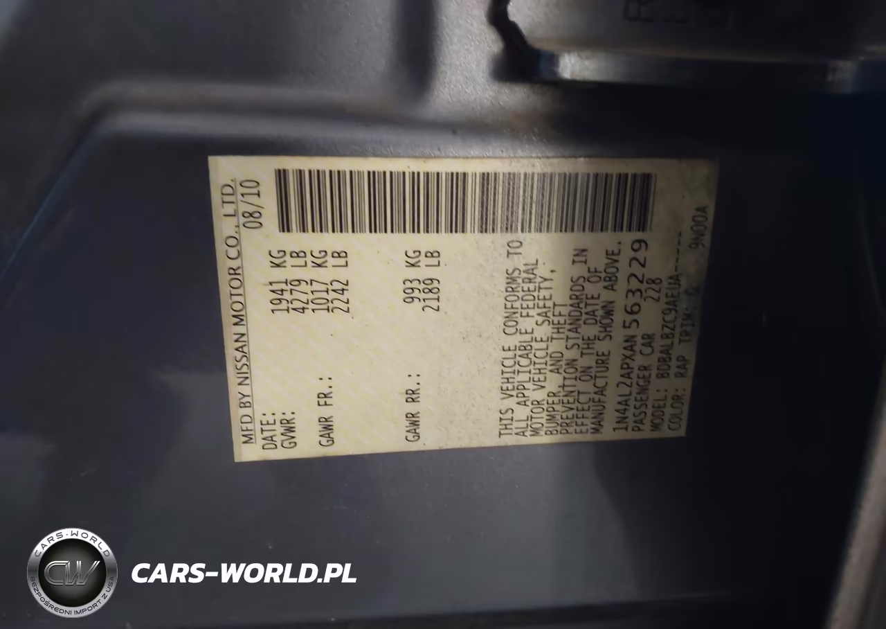 2010 Nissan Altima 2.5 S VIN:1N4AL2APXAN563229 - 9