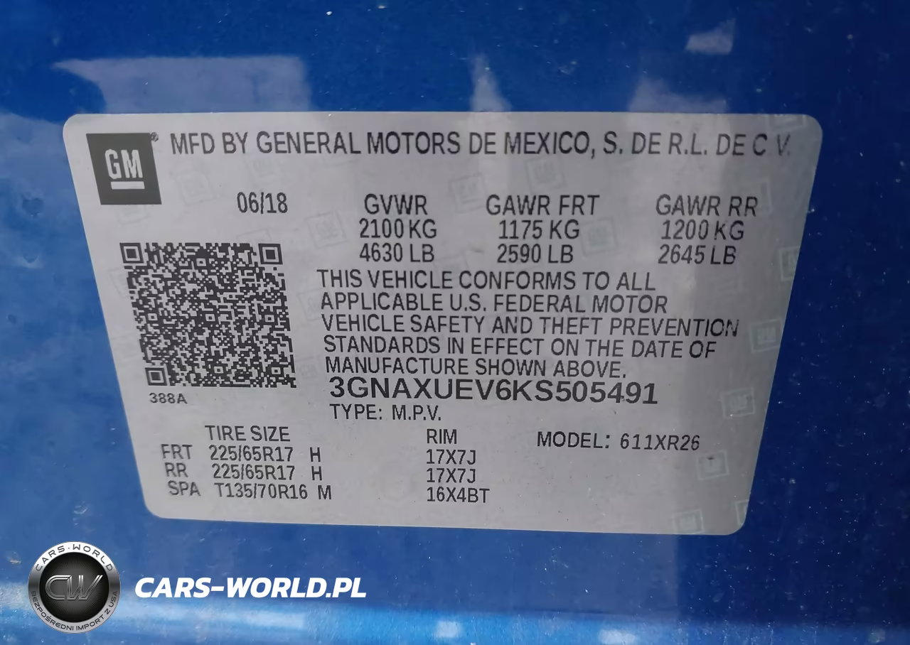 2019 Chevrolet Equinox Lt VIN:3GNAXUEV6KS505491 - 9