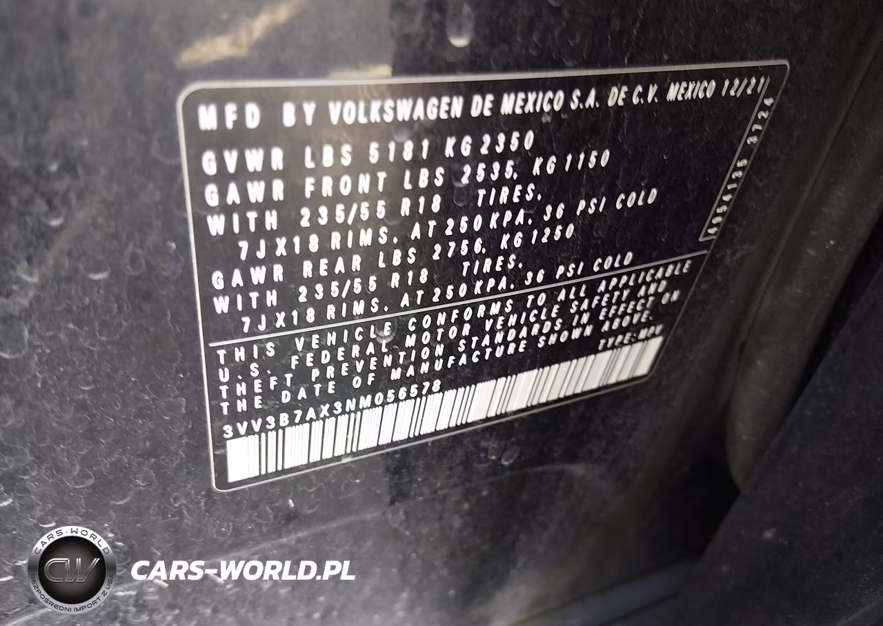 2022 Volkswagen Tiguan 2.0T Se VIN:3VV3B7AX3NM056578 - 9