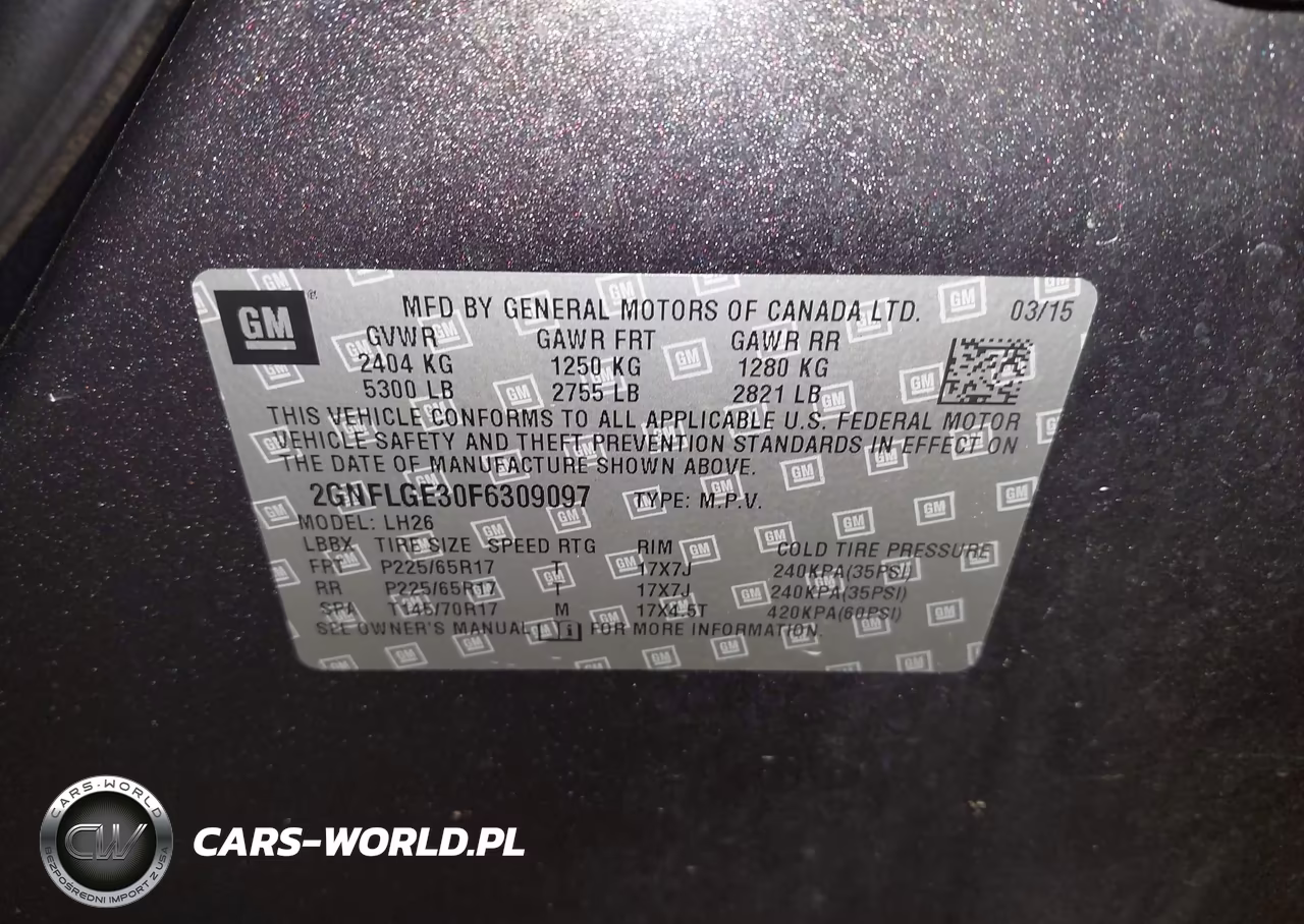 2015 Chevrolet Equinox 2Lt VIN:2GNFLGE30F6309097 - 9