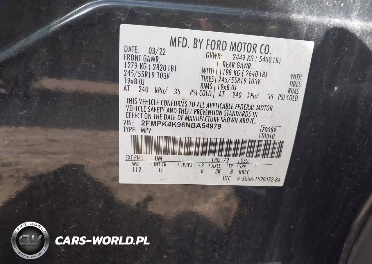 2022 Ford Edge Titanium VIN:2FMPK4K96NBA54979 - 9