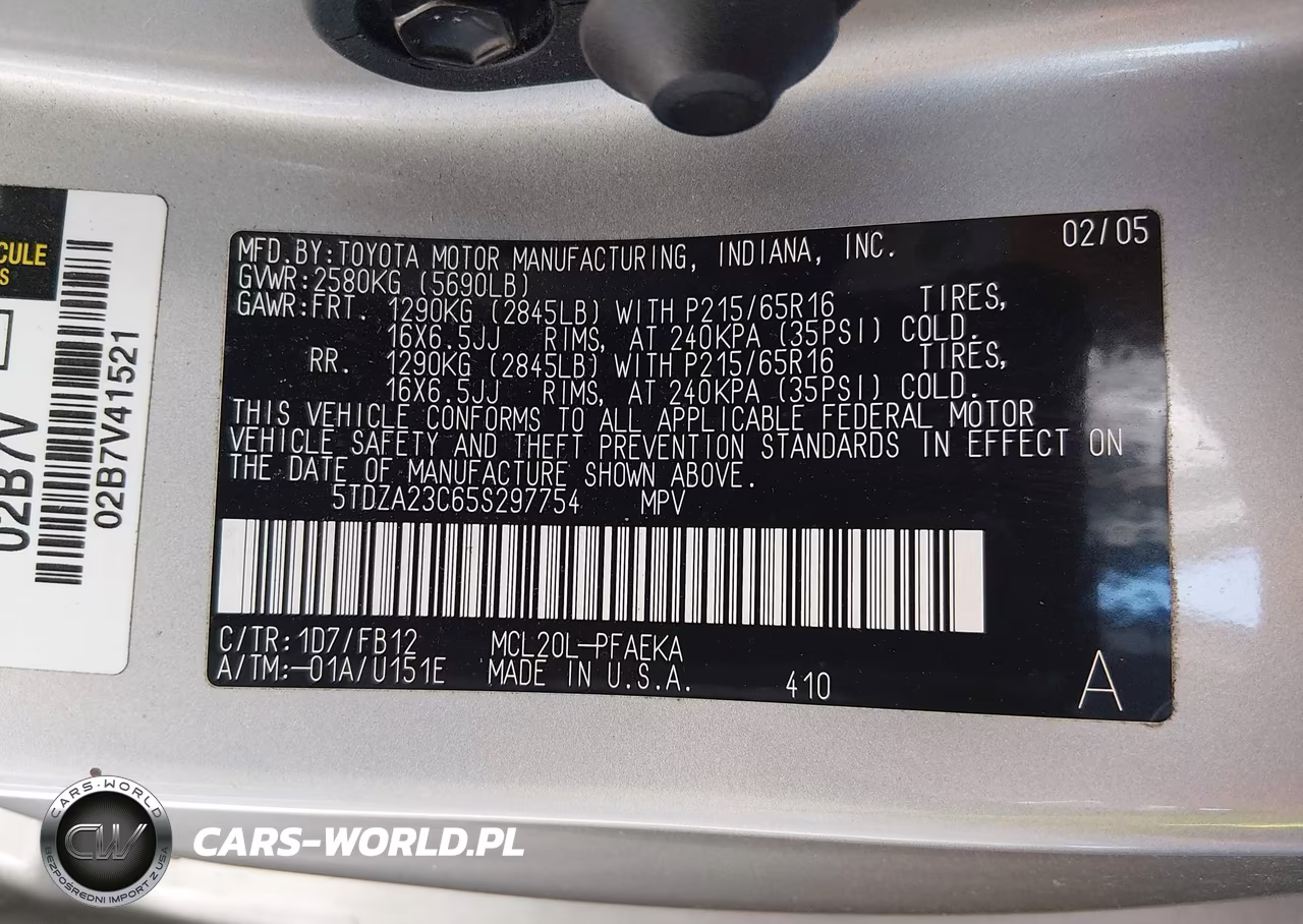 2005 Toyota Sienna Le VIN:5TDZA23C65S297754 - 9