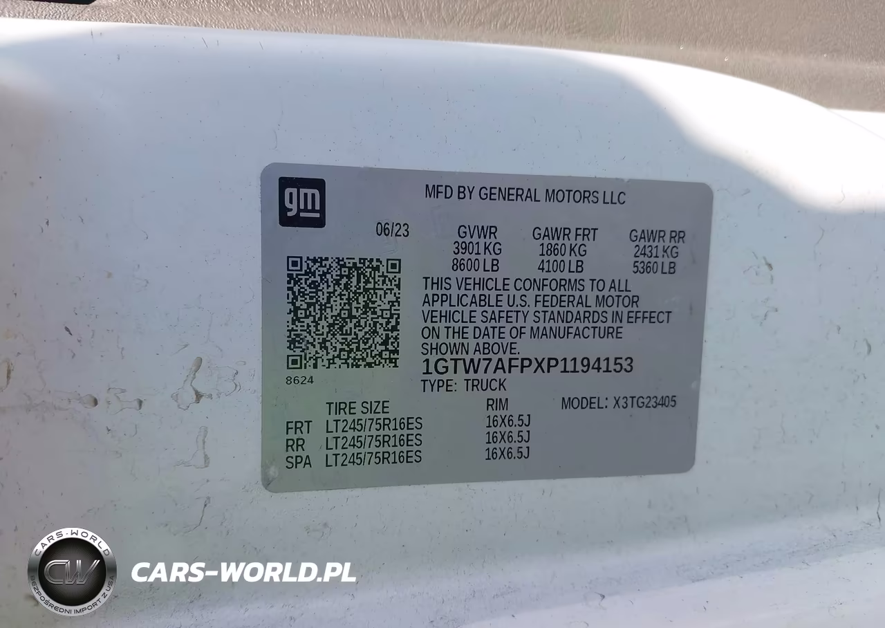 2023 GMC Savana Cargo Rwd 2500 Regular Wheelbase Work Van VIN:1GTW7AFPXP1194153 - 9