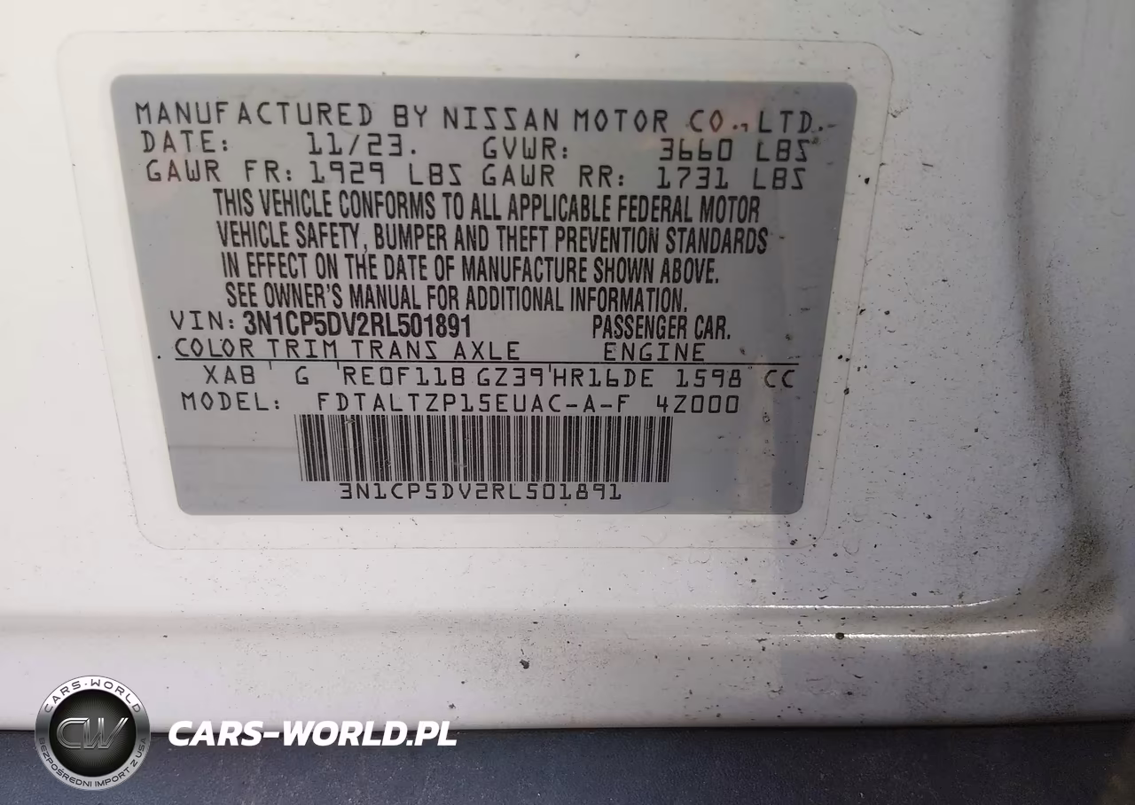 2024 Nissan Kicks Sr Xtronic Cvt VIN:3N1CP5DV2RL501891 - 9