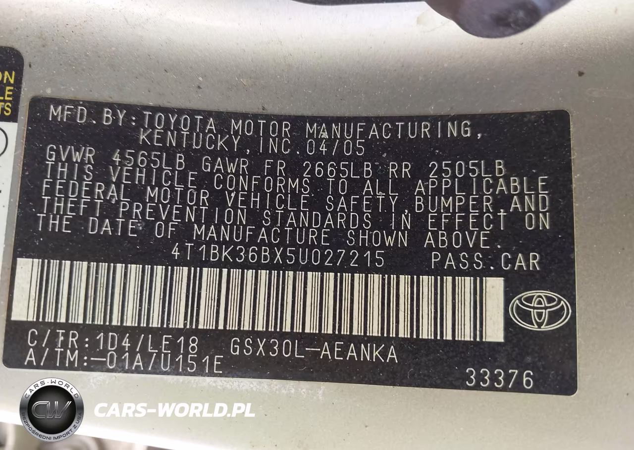 2005 Toyota Avalon Touring VIN:4T1BK36BX5U027215 - 9
