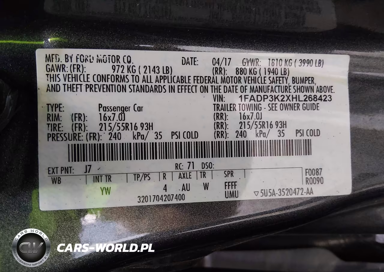 2017 Ford Focus Se VIN:1FADP3K2XHL268423 - 9