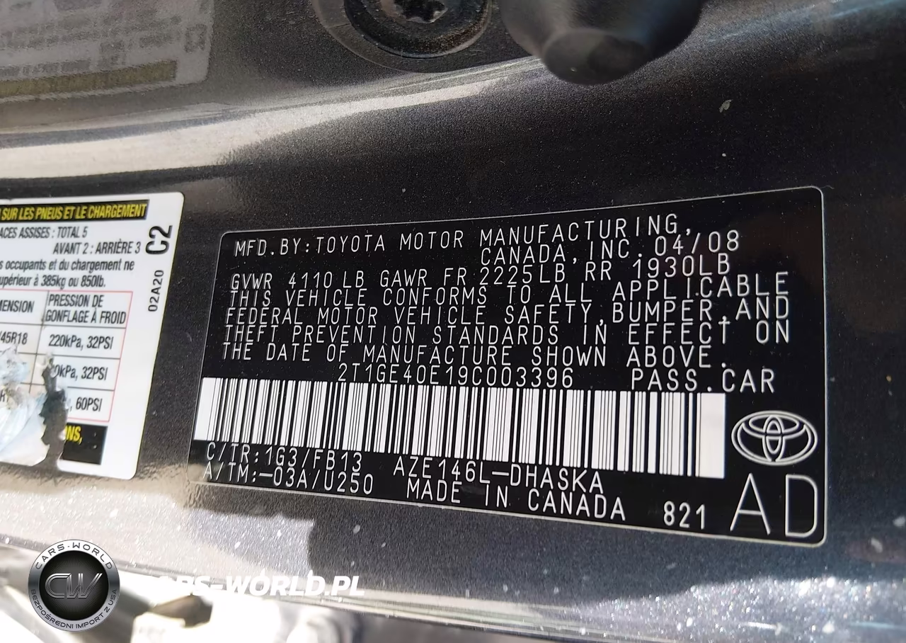 2009 Toyota Matrix Xrs VIN:2T1GE40E19C003396 - 9
